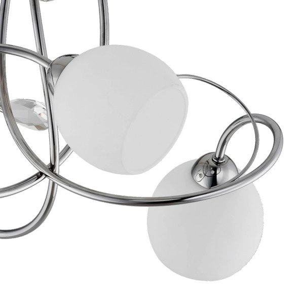 Lampa sufitowa żyrandol nowoczesny CALDIA chrom/biały śr. 50cm