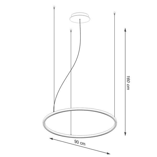 Żyrandol RISA 90 czarny LED 3000K