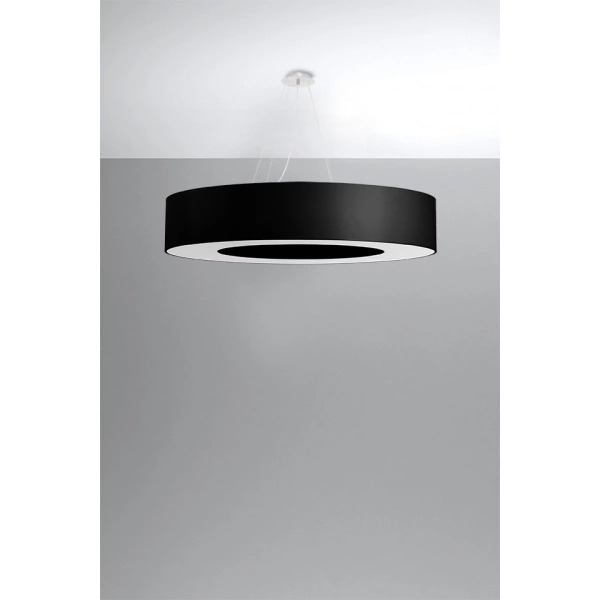 Nowoczesna lampa wisząca SATURNO SL.0796 90 cm czarna 8xE27