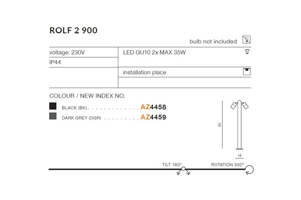Azzardo ROLF 2 900 DGR 4459