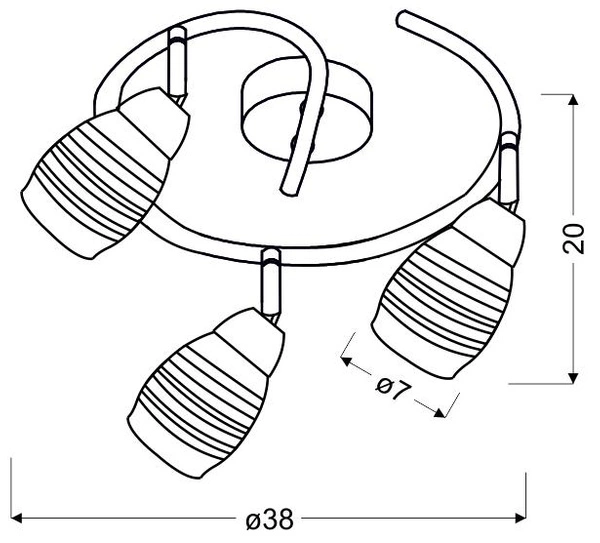 Lampa sufitowa JUBILAT spirala 98-55705 chrom 3xE14 LED