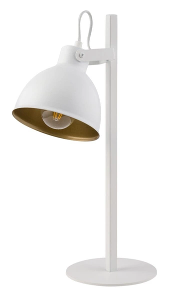 Nowoczesna lampa stołowa MARS biały złoty OP.OŚW. 1PŁ