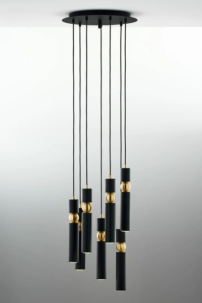 Nowoczesna Lampa wisząca ALAS wys. 35-136cm 7xG10 14W IP20 | Złoty