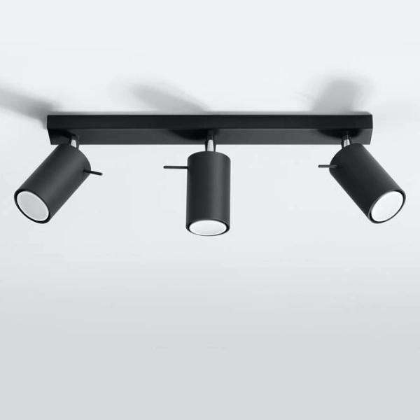 Plafon RING 3 punktowy Stal kolor czarny 12W LED, SL.0093