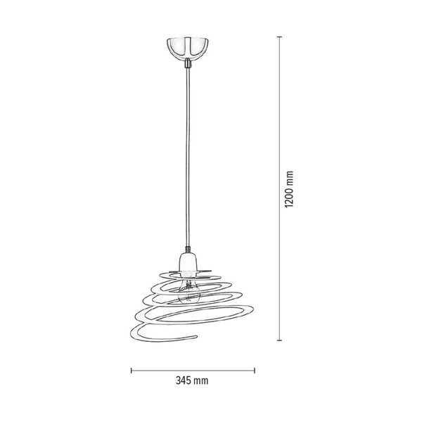 Lampa Wisząca Komet 1xE27 Max.60W Chromowany Metal/Czarny Metal/Czarny Kabel PCV 1851104