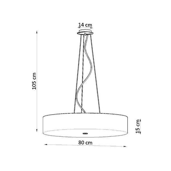 Lampa wisząca SKALA SL.0803, 80cm, biała, 6x60W E27