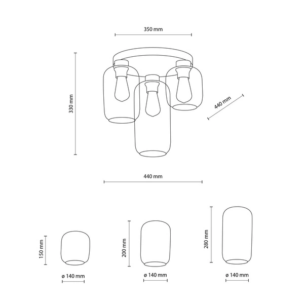MARCO GREEN LAMPA SUFITOWA 3 PŁ 3318