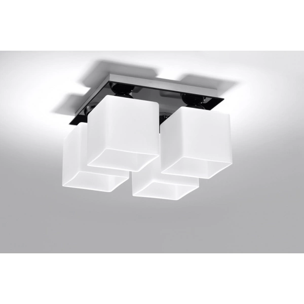 Nowoczesny plafon PIAZZA 4 SLA.0194 Czarny 4xE27