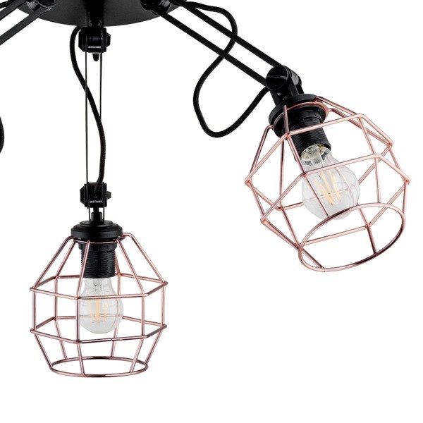 Lampa druciak DARTH BLACK miedź III 65cm