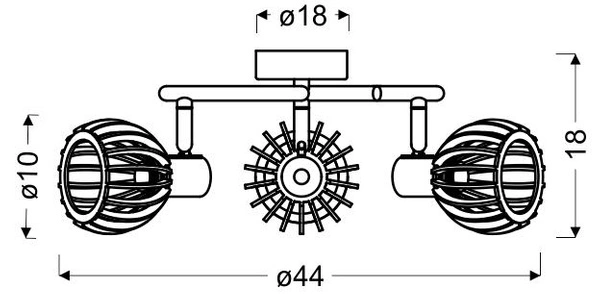 Lampa sufitowa ATARRI spirala 3xE14 biały/drewno 98-68125