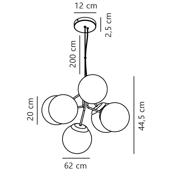 Lampa wisząca IVONA E27 28W Szkło | Czarny