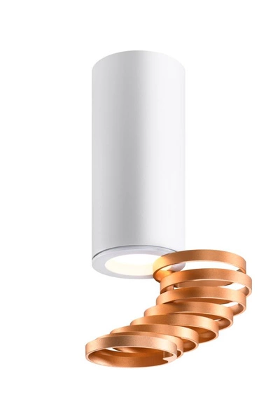 Lampa sufitowa TUBA 2276076 z regulowanymi pierścieniami, biały/złoty, 1x15W GU10