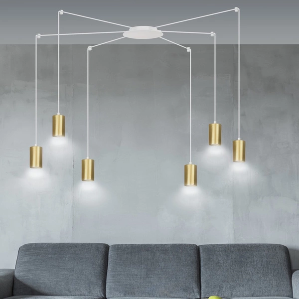 Lampa wisząca Emibig TRAKER 6 WH/GOLD 527/6