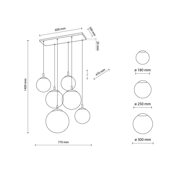 ESME WHITE LAMPA WISZĄCA 6 PŁ 4793