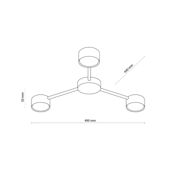 AVIA BLACK LAMPA SUFITOWA 3 PŁ 4689