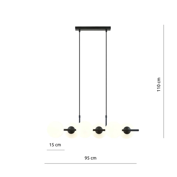 Lampa wisząca Emibig RORY 6 OPAL 1205/6