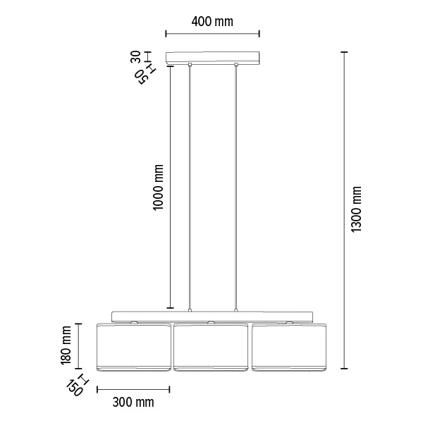 Cadre Lampa Wisząca 3xE27 Max.25W Dąb Olejowany/Transparentny PVC/Szary 875110374