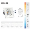 Oprawa wpuszczana oczko QUBO SQ 10W ciepła 3000K biały szer. 8,2cm