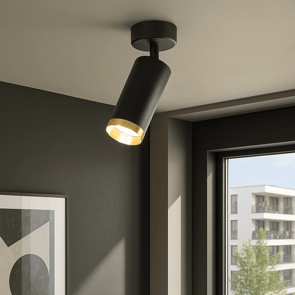 Oprawa Mica Spot Czarny + Złoty 1xGU10