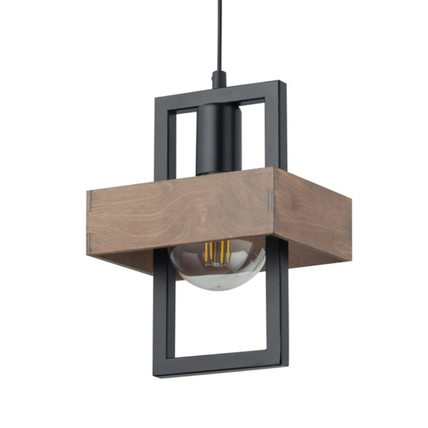 Nowoczesna lampa wisząca do salonu ROBIN E27 60W wys. 80cm | czarny brązowy