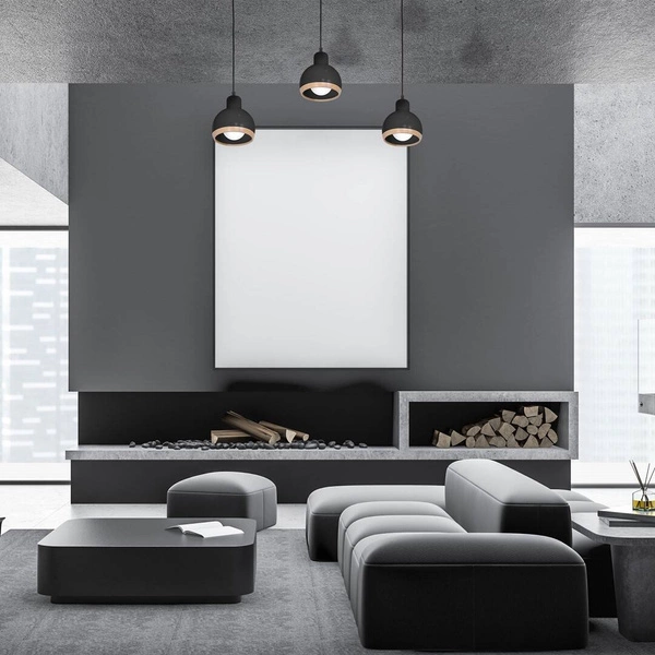 Lampa wisząca OVAL, MLP7046, czarny/drewno, 3x60W E27