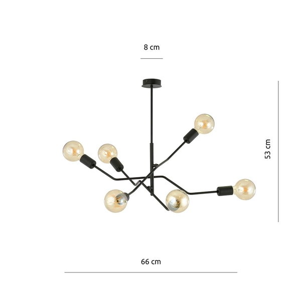 Lampa sufitowa Emibig FRIX 6 Czarny 1126/6
