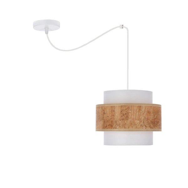 Lampa wisząca CORK, 31-18571, biały/beżowy, 1x40W E27