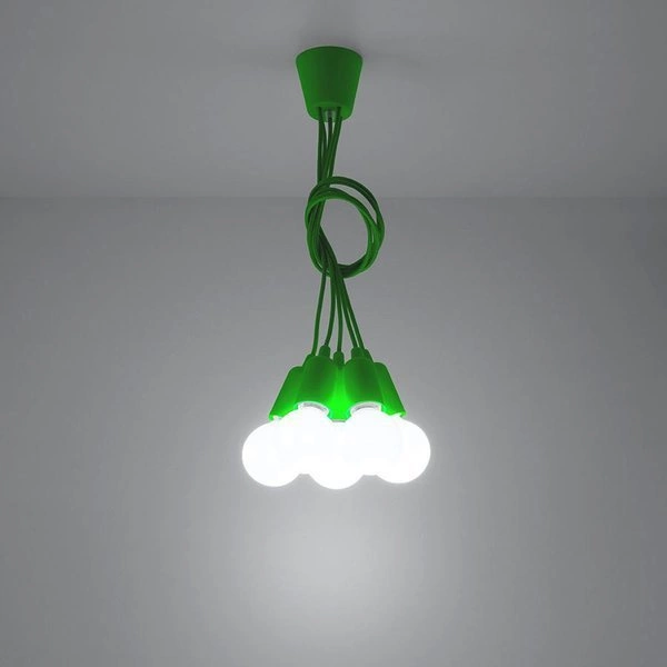 Lampa Wisząca DIEGO 5, PCV Zielona, E27 60W, SL.0583