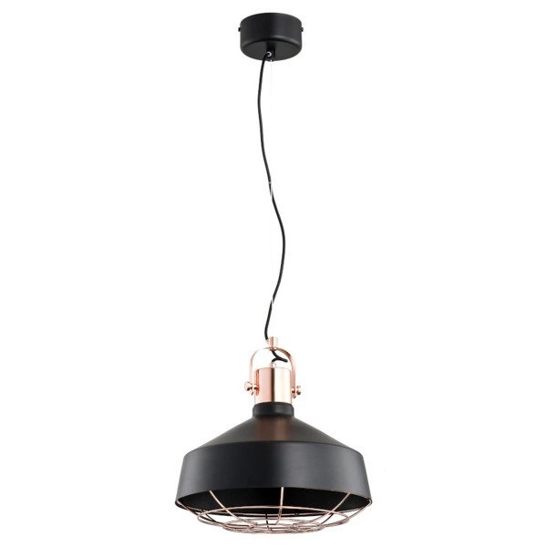Nowoczesna lampa ARNOO czarna/miedź śr. 33cm