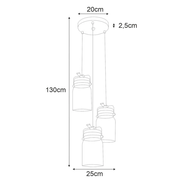 Lampa wisząca K-8004A-3 z serii RAVEN