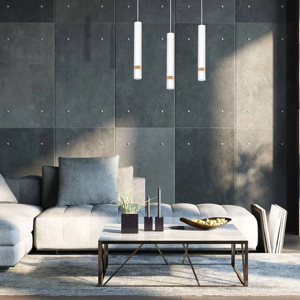 Lampa wisząca JOKER, MLP6302, biały/drewno, 3x8W GU10