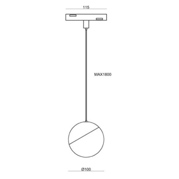 Lampa kula wisząca śr. 10cm MultiLINE ORB 7W 3000K ciepła 120st | czarny