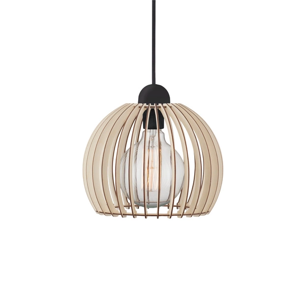 Lampa wisząca CHINO E27 60W Drewno | Naturalny