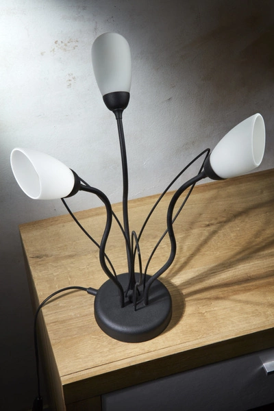 Klasyczna Lampa biurkowa GLORIOSA wys. 46cm 3xG9 14W IP20 | czarny mat