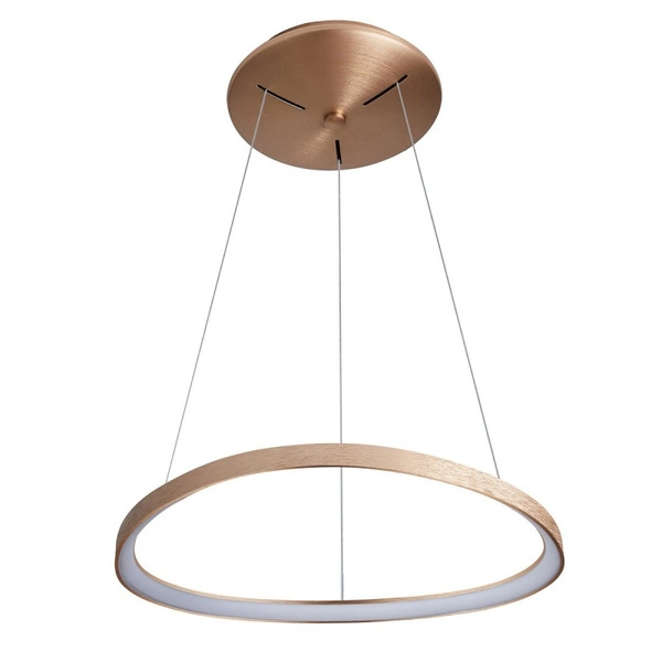 Lampa wisząca Morfi śr. 65cm 48W LED ciepła biel 3000K | brązowe złoto/biały