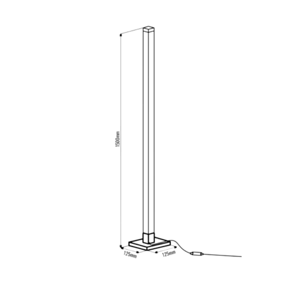 Muzyczna lampa stojąca RGB TUYA 10W 5V DIMM + Pilot wys.150 cm | Czarny