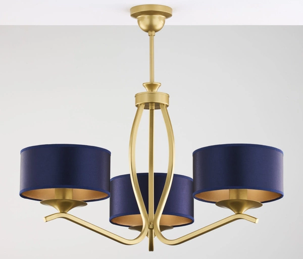 Klasyczny Żyrandol KASZMIR wys. 58cm 3xE27 15W IP20 | złoty połysk