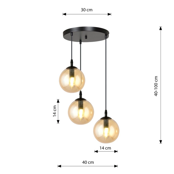 Lampa wisząca Emibig COSMO 3 BL PREMIUM MIODOWY 713/3PREM