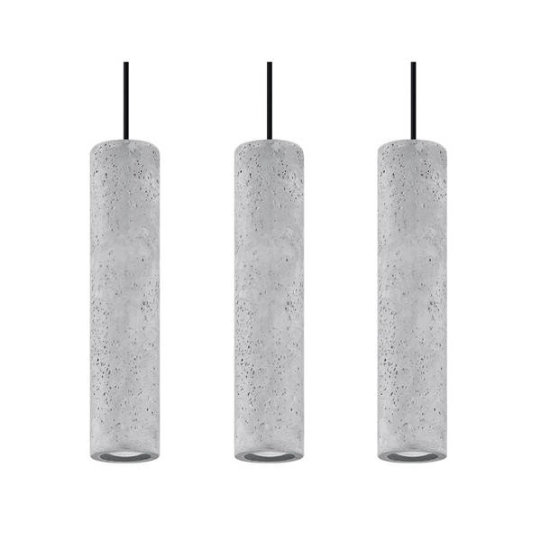 Lampa wisząca LUVO 3 czarna stal, beton, SL.0655