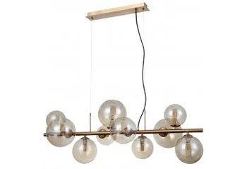 Lampa wisząca Canello dł. 86cm 10xG9 | mosiądz/miodowy