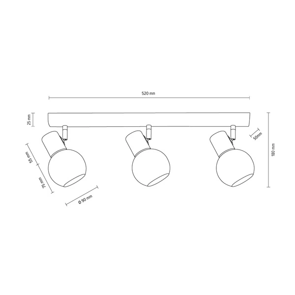 Lampa Sufitowa Karin 3xE14 Max.40W Drewno Brzozowe/Białe Szkło 2231360