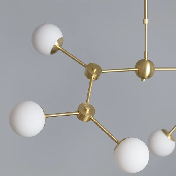 Lampa Sufitowa Złota Kule Mleczne Abruzzo Ricardo 6xE27