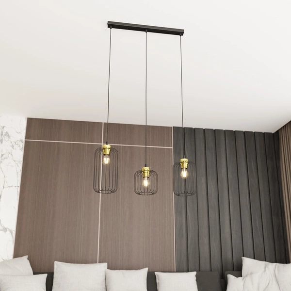 Lampa wisząca Emibig VANDER 3 BL GOLD 1364/3