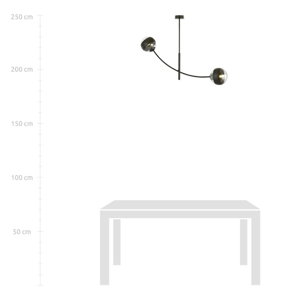 Lampa sufitowa Emibig HUNTER 2 Czarny/STRIPE 1101/2