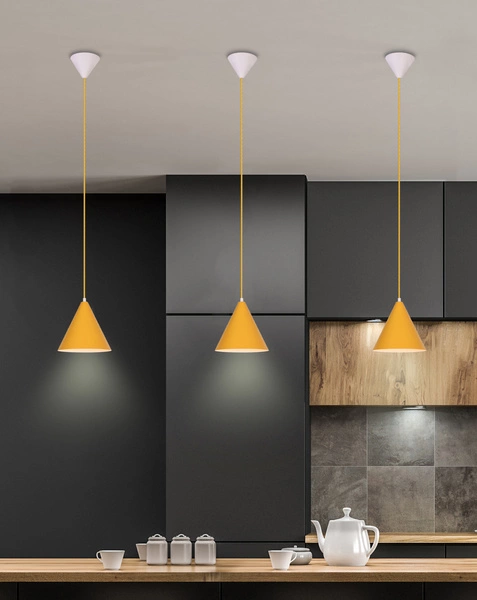 Lampa wisząca VOSS LEDEA, 50101179, żółta, 1x40W E27