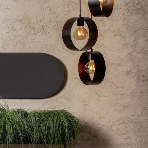 Stylowa lampa wisząca biura i domu HAPPY E27 60W szer. 38cm | biały złoty