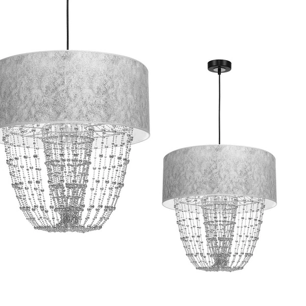 Nowoczesna lampa wisząca ALMERIA SILVER/CHROME 1xE27 MLP6437