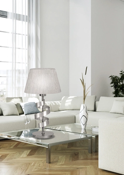 Lampa stołowa/nocna DENIS 41-23476 chrom/srebrny/biały 1x60W E27