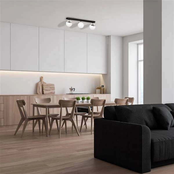 Lampa sufitowa nowoczesna szklana kula listwa SFERA III chrom szer. 65cm