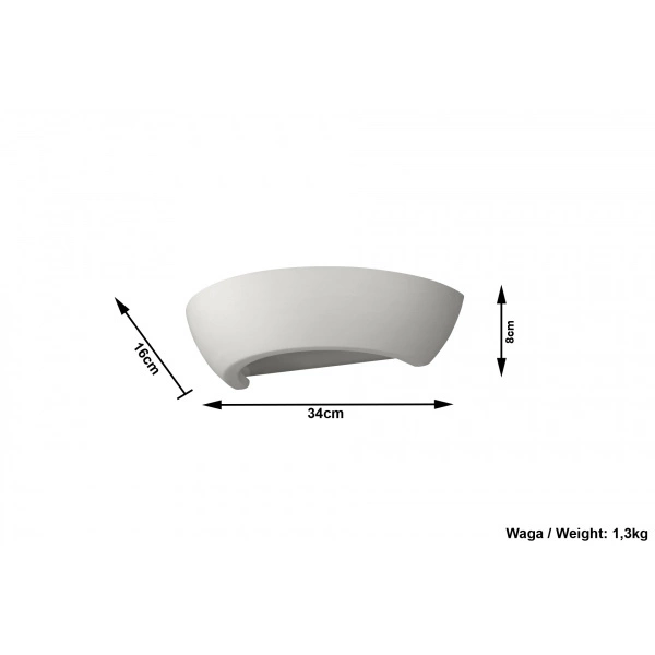 Kinkiet Ceramiczny OSKAR SL.0160 biały 1xE27